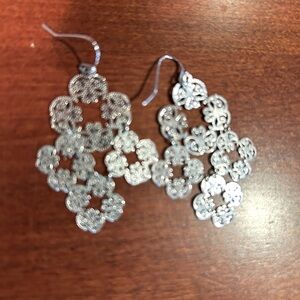 Lia Sophia silver tone earrings